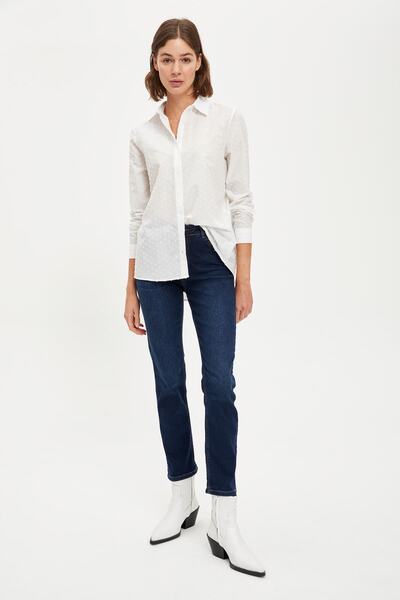 DeFacto Women's Blue Straight Jeans Pants S1441AZ20AU