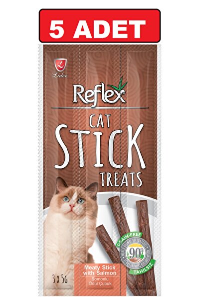 Reflex Cat Stick Somonlu  5 Adet Kedi Ödül Maması Çubuk