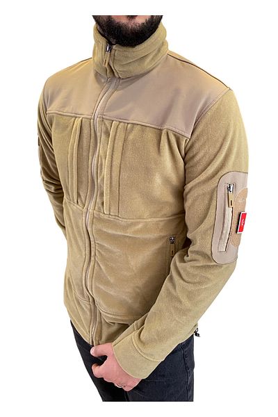 Silyon Askeri Giyim Tactical Softshell Fleece Παλτό Μπεζ Χρώμα