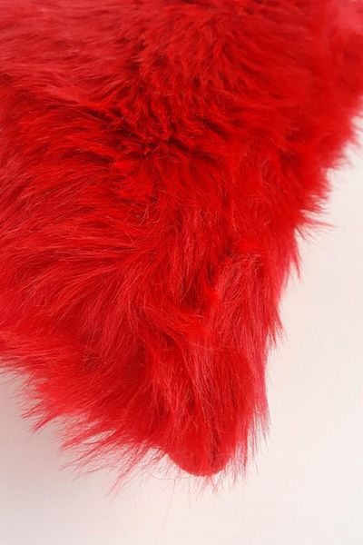 Paris Life Plush Throw Pillow Cover Red Washable Long Pile Single Red 1pc