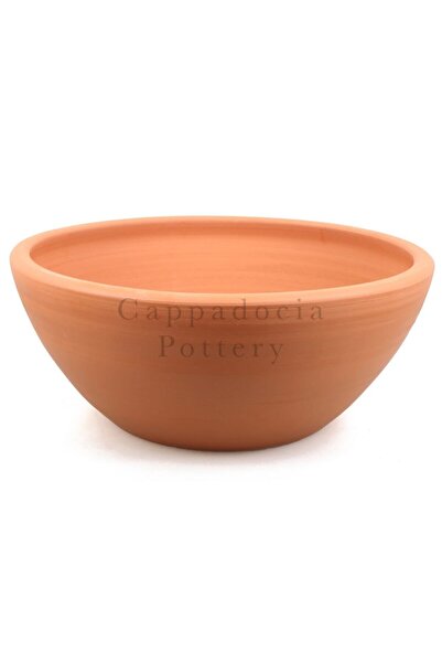 Cappadocia Pottery 40cm Yayvan Doğal Terleyen El Yapımı Çömlek Toprak Saksı N...