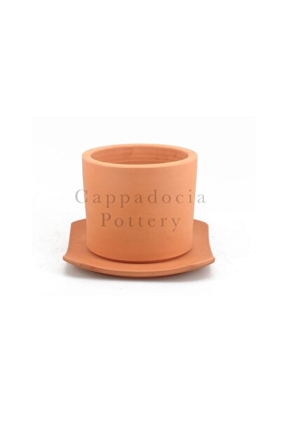 Cappadocia Pottery Büyük Boy Tabaklı Silindir Tip Doğal Terleyen Çömlek Topra...