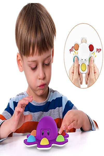 Ayver Stres Çarkı Topaç Ahtapot Popit Eğitici Oyuncak
