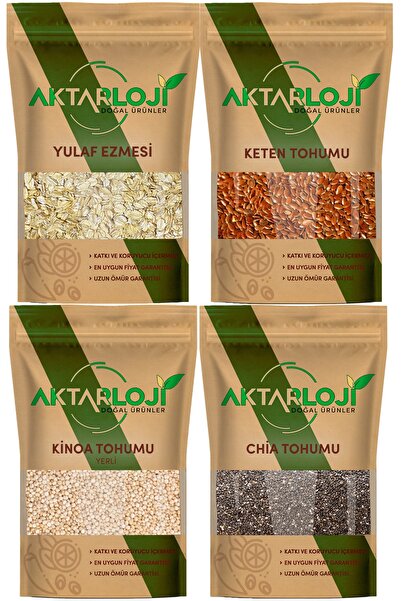 aktarloji 5 Kg Yulaf Ezmesi + 1 Kg Chia Tohumu + 1 Kg Kinoa Tohumu + 1 Kg Ket...