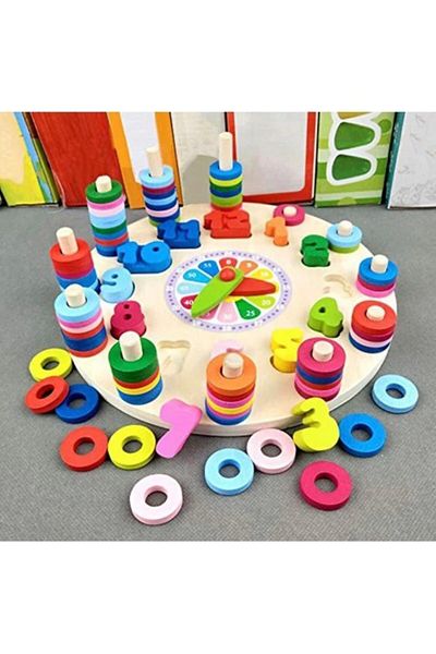 SAMTOYS Wooden Montessori Clock