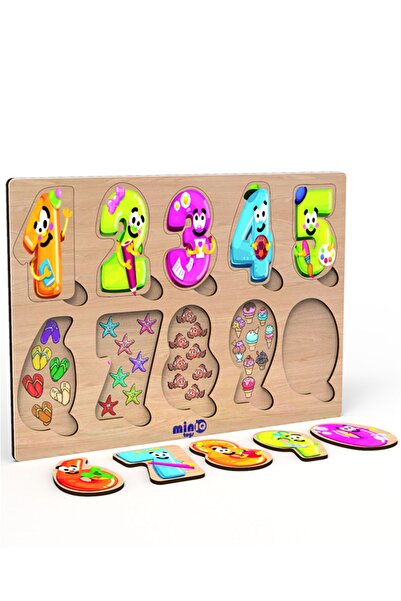 minİQ toys Ahşap Sayılar Eğitici-Öğretici Yapboz