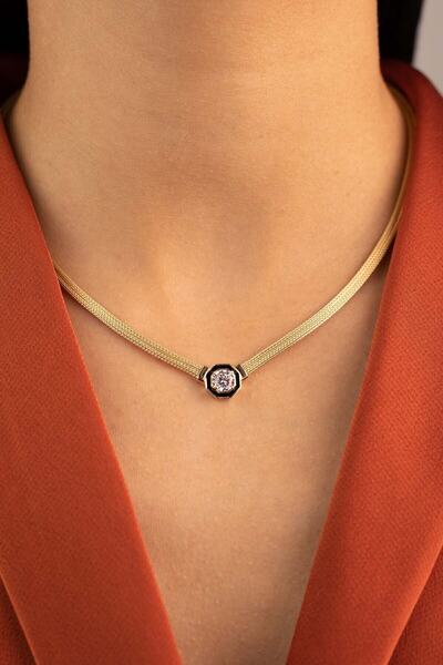 YAVUZ KUYUMCULUK Hasır Sekizgen Baget Kolye