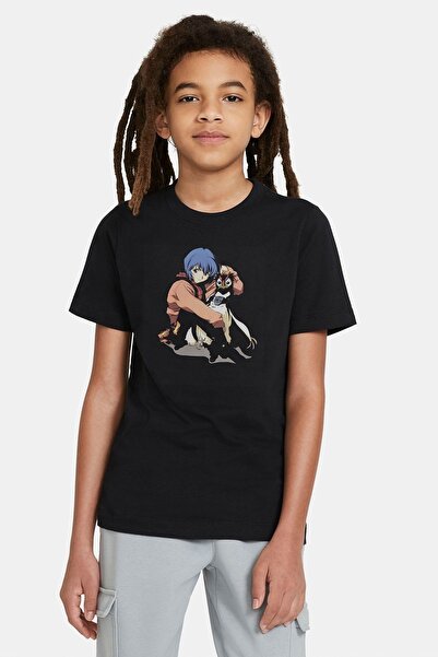 QIVI Unisex dečija crna anime majica sa printom One Punch Man