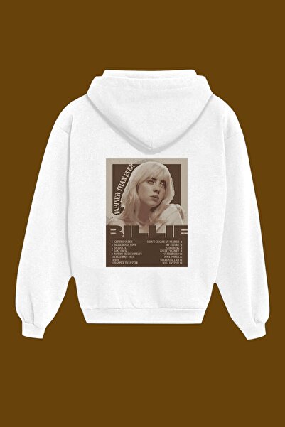 IvırZıvır Μπλούζα Billie Eilish Unisex με λευκό στάμπα στην πλάτη