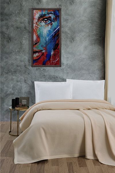 Mulberry Pique cu aer condiționat, 100% bumbac Honeycomb Pique, Four Seasons Pique Double 220x240 Cream