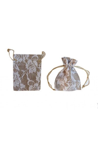 Kese dantel kaplamalı naturel 12*17cm p10-