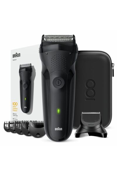Braun 3 Serisi 300bt 100. Yıl Özel Max Serisi Kablosuz, 6 Ek Ataçmanlı Tıraş Makinesi
