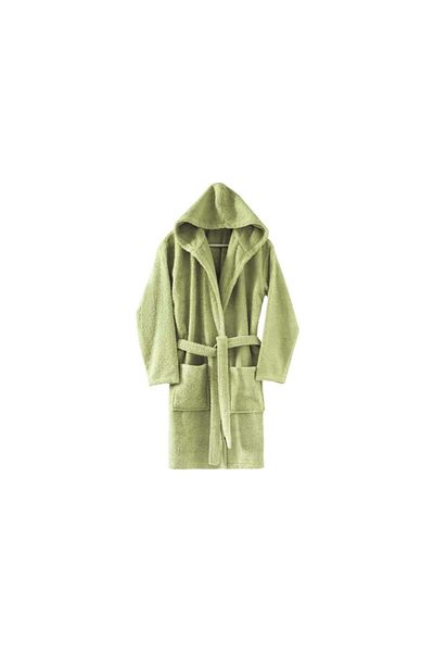Menderes Home Green Plain Curl - Βαμβακερή συλλογή μπουρνούζι με κουκούλα Xlarge