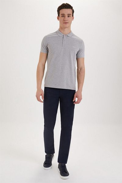 Lee Cooper Men's Polo Neck T-shirt - Gray Melange, Twins