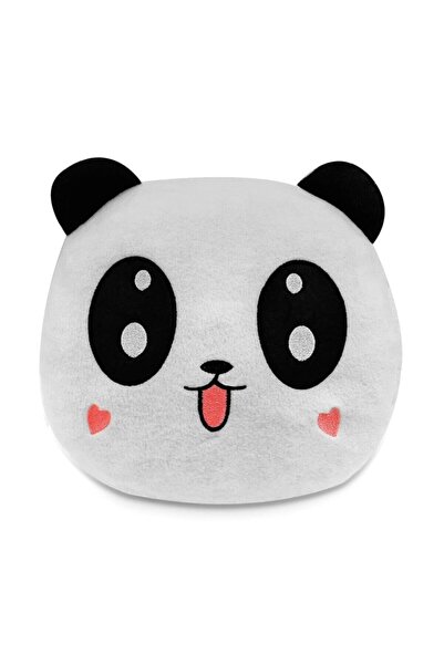 Genel Markalar Panda Figürlü Kalp Yanaklı Sevimli Peluş Yastık, Yavru Panda Y...
