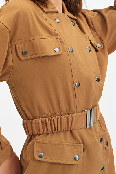 Trendyol Collection Mini tkané šaty s velbloudím pásem TWOAW22EL0446