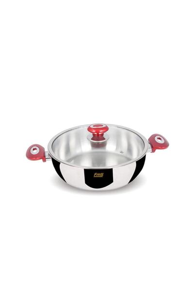FMS وعاء فولاذي مفلطح مثالي 24 سم أحمر