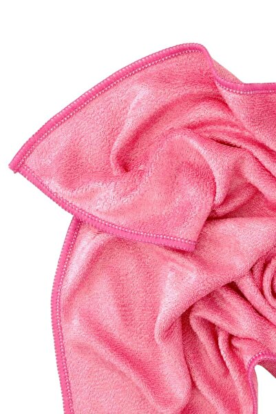 SİLVER HOME Universal Parlak Doku 40x40cm Mikrofiber Temizlik Bezi - Pembe