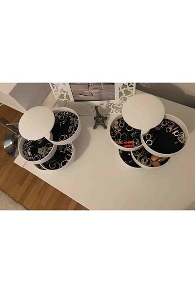 Evilem Four Compartments 10x10 Cm Stylish Drawers Jewelry Makeup Accessory Necklace Ring Button Box Plastic