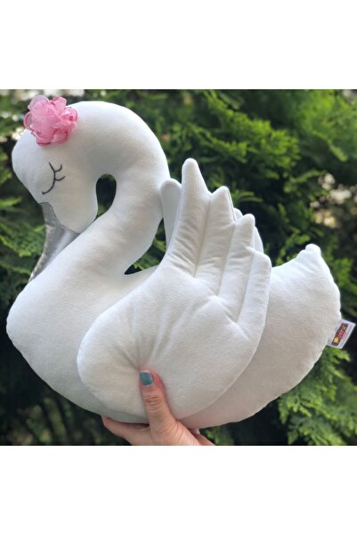 Pudradecor Beyaz Kuğu Yastık (KURDELELİ)