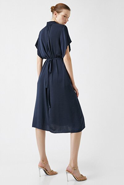 Koton Marineblaues Damenkleid 1YAK82591UW