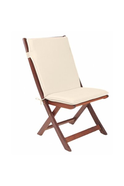 Evimstil Krem Outdoor Dış Mekan Sandalye Minderleri Fitilli Dikim Süngerli Ba...