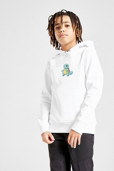 QIVI Hanorac cu glugă cu imprimeu unisex pentru copii, alb, Pokemon Squirtle