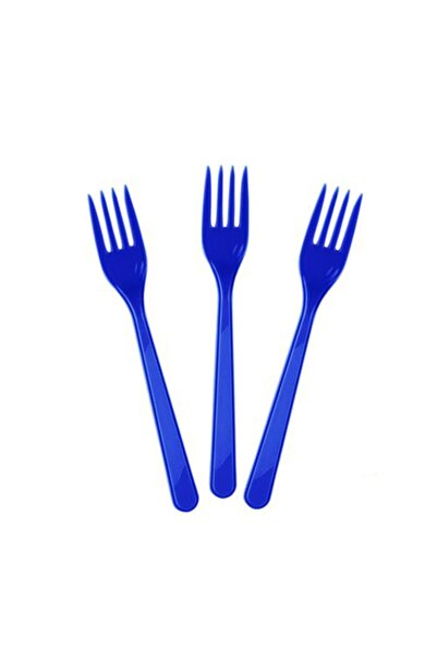 Genel Markalar Parti Aksesuar Lacivert Renk Lüks Plastik Çatal 25 Adet