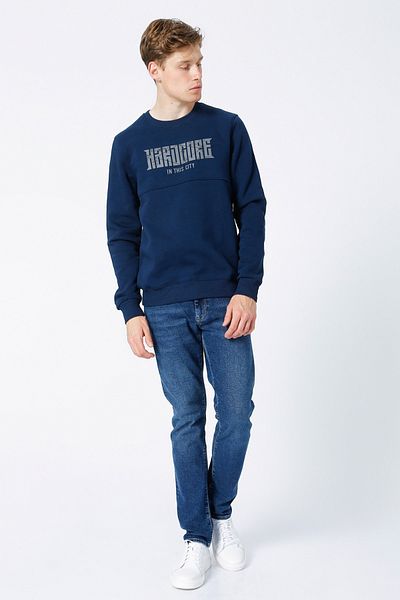 Lee Cooper Brayden Men's Sweatshirt - O Neck, Indigo, Lcm 241060