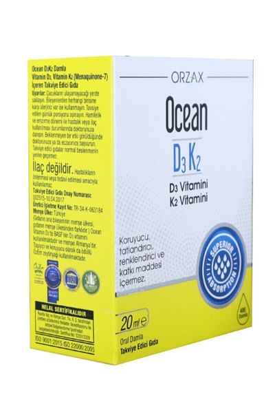 Ocean Ocean Vitamin D3k2 - 20ml Drops, Pack of 3