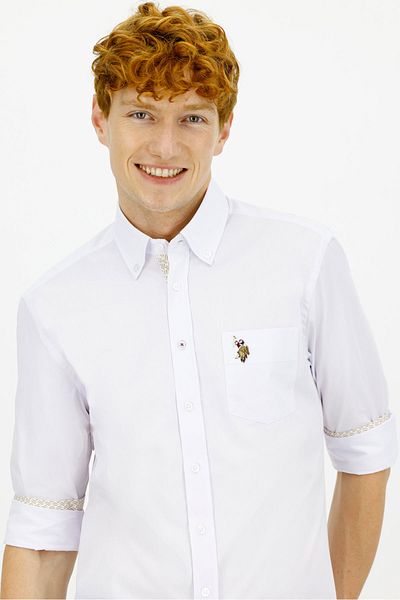 U.S. Polo Assn. Ανδρικό λευκό πουκάμισο