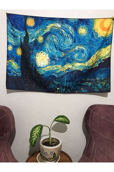 owl bag Van Gogh - Tapiserie de perete cu model de noapte înstelată