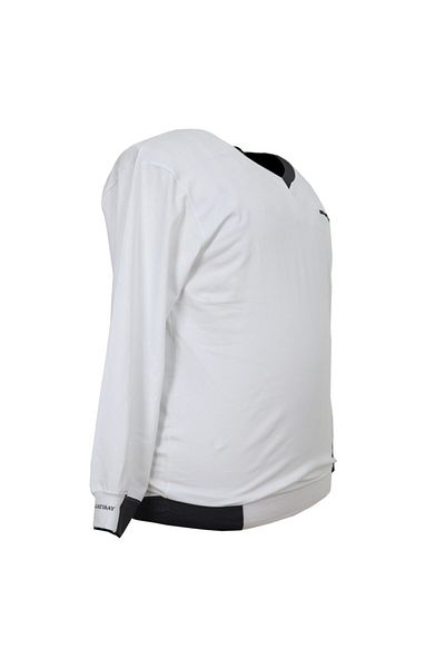 TRIBAGATIRAY Ανδρικό μεγάλο μέγεθος Oversized V-Neck Lycra Seasonal Sweat White