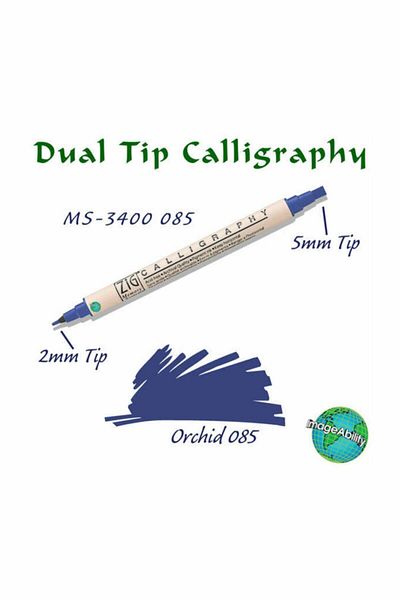 Zig Calligraphy Double Ended Calligraphy Pen 2 mm + 5 mm 085 Orchid