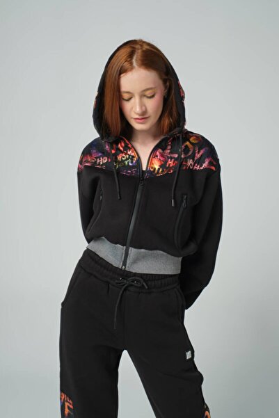 DAVID&GERENZO Σετ αθλητική φόρμα με κουκούλα σε μαύρο χρώμα