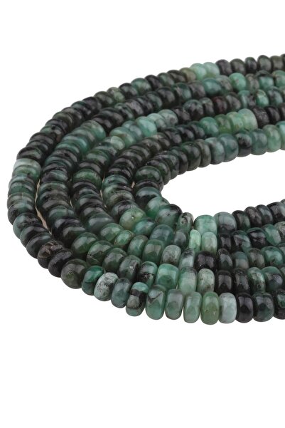 Dünya Doğal Taş Σειρά 7x5 mm Ροδέλα Σμαραγδένια Πέτρα Dizi Dizi0298