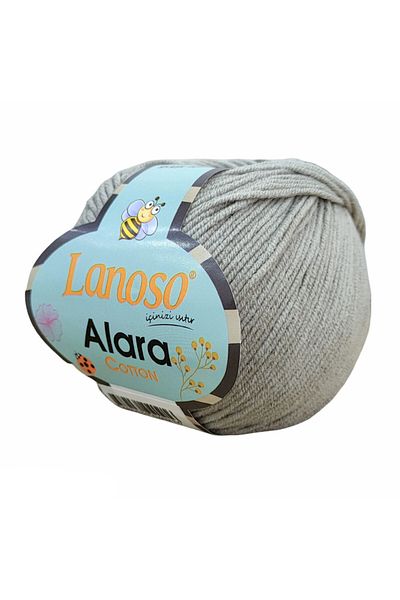 Lanoso Alara Βαμβάκι 50 γρ. Amigurumi Yarn 952 - Γκρι Πλεκτό Σχοινί
