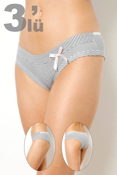 Sevim 3656 Pantaloni scurti în V imprimați pentru damă, pachet de 3