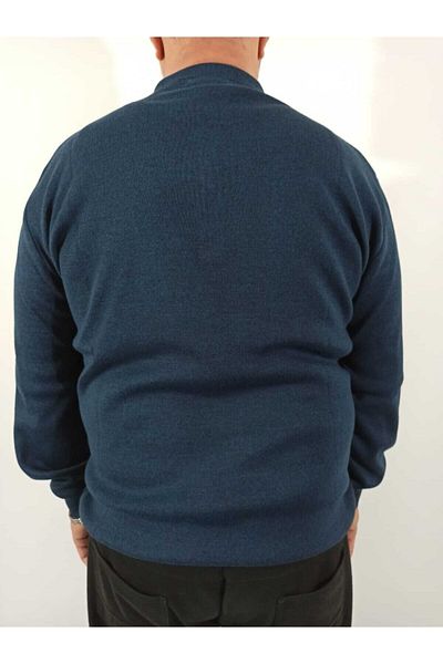 DCN Ateş Battal Steel Knitted Polo Collar Sweater