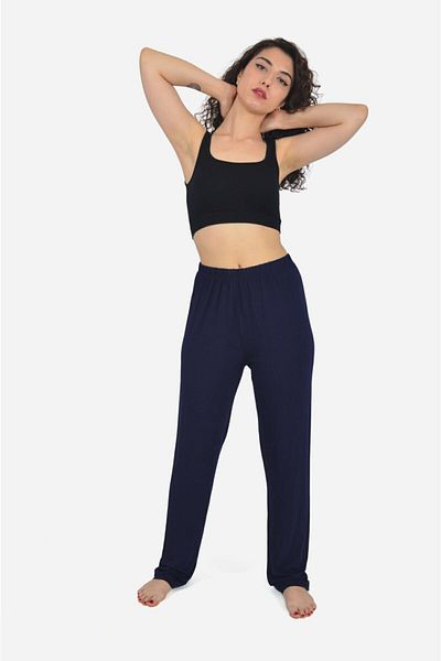 MAYSSTORE Pantaloni de pijama oversize negri de damă