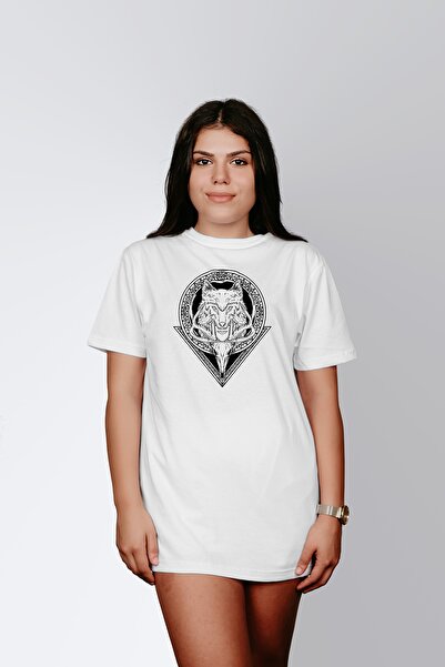 ErTaPassage Tatuaj alb cu imprimeu Femeie tricou - Negru T2834239