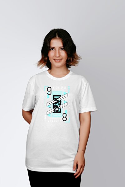 ErTaPassage Λευκό Ασυνήθιστο Γυναικείο Μπλουζάκι με τύπωμα - T7847797