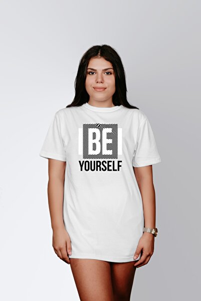 ErTaPassage Alb cu imprimeu Femeie tricou - Fii tu însuți T6203861
