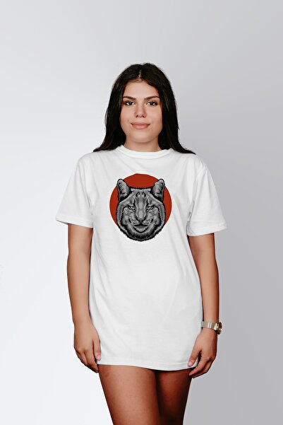 ErTaPassage Γυναικείο μπλουζάκι White Heat Cat με τύπωμα - T9232014