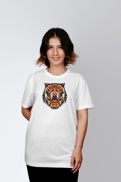 ErTaPassage White Tiger Heat cu imprimeu Femei tricou - T3617820