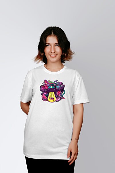 ErTaPassage Γυναικείο μπλουζάκι White Space με τύπωμα - T8269090