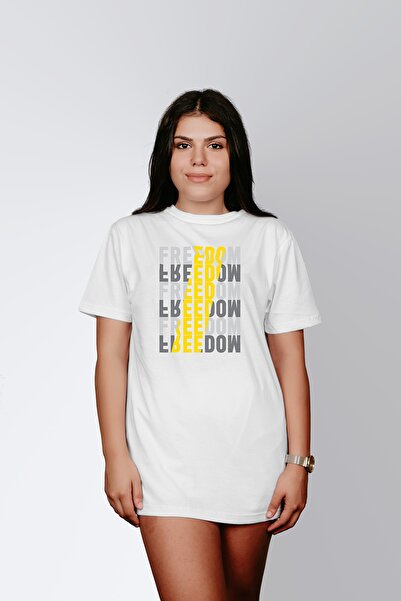 ErTaPassage White Freedom cu imprimeu Femei tricou - T7894634