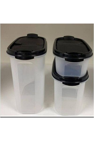 Tupperware Oval Set Black Cover Set of 3