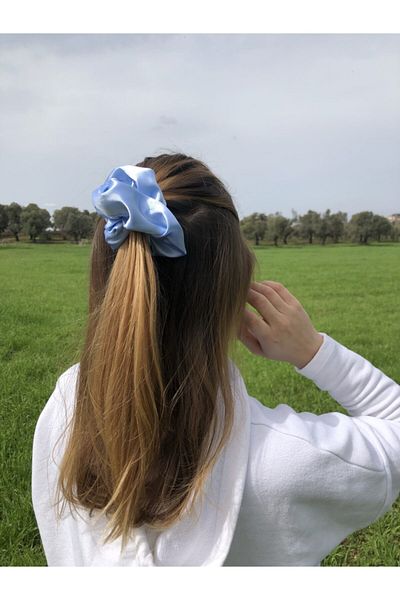 Woollyland Cataramă pentru scrunchie din satin albastru