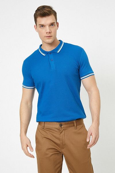 Koton Ανδρικό μπλουζάκι με λαιμόκοψη σε μπλε Navy Polo